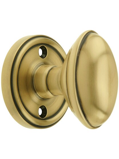Grandeur Georgetown Rosette Door Set With Eden Prairie Knobs in Antique Brass with .